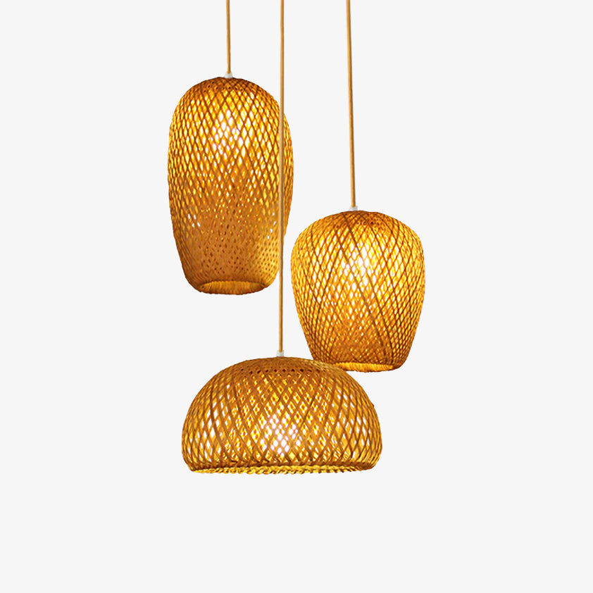 Kelsimor | Braided Bamboo Basket Pendant Light