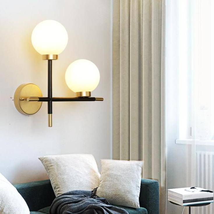 Vesquir | Modern Metal Bar Glass Globe Decorative Wall Light