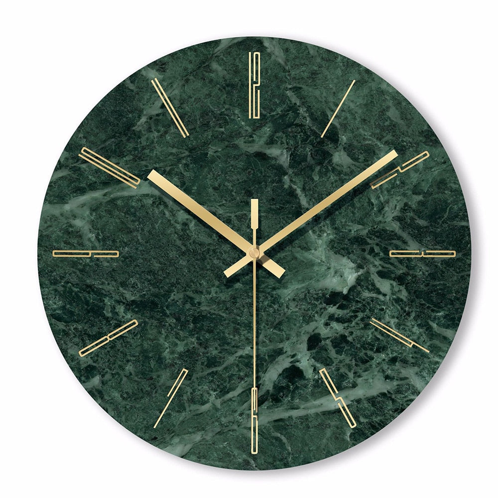Valdrick | Veined Marble Glass Effect Silent Wall Clock