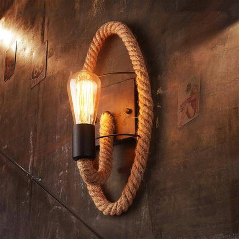 Valthorne | Twisted Rope Silhouette Vintage Arc Wall Light