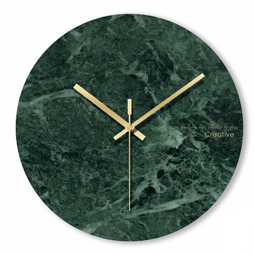 Valdrick | Veined Marble Glass Effect Silent Wall Clock