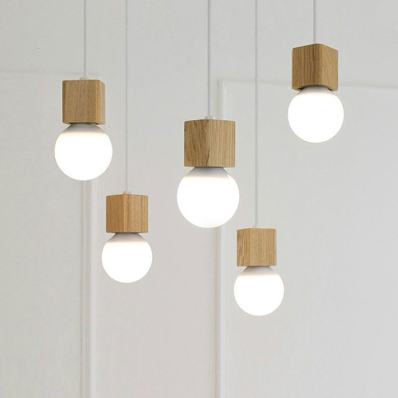 Thrimlow | Minimalist Square Wood Block Pendant Light