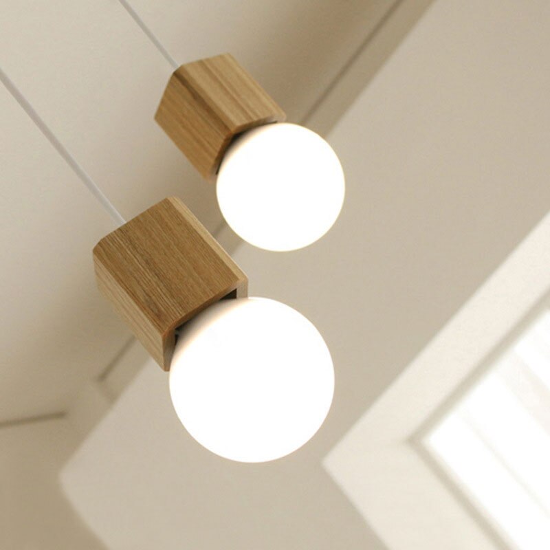 Thrimlow | Minimalist Square Wood Block Pendant Light