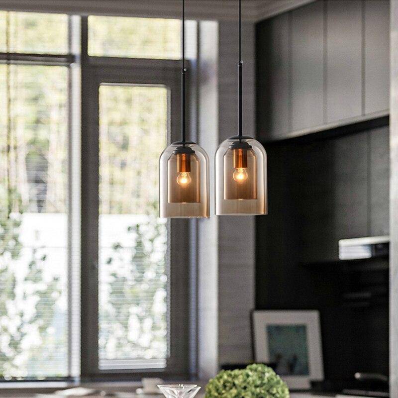 Mirevalo | Rounded Tubular Double Smoked Glass Modern Pendant Light