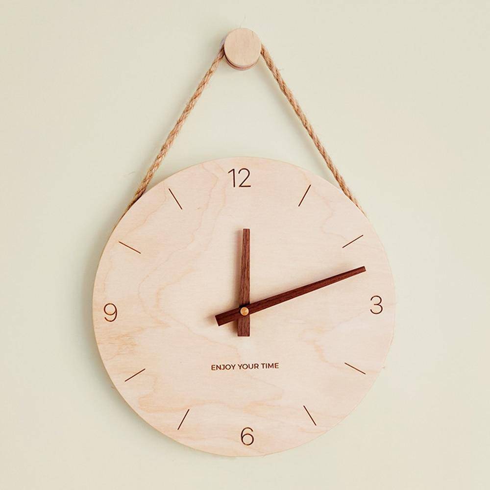 Aelorume | Minimalist Wooden Hanging Round Wall Clock