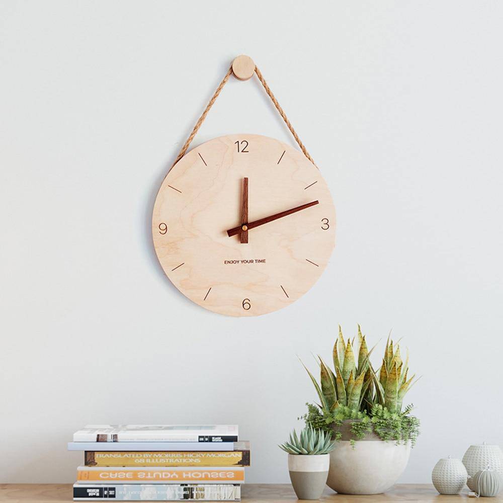 Aelorume | Minimalist Wooden Hanging Round Wall Clock