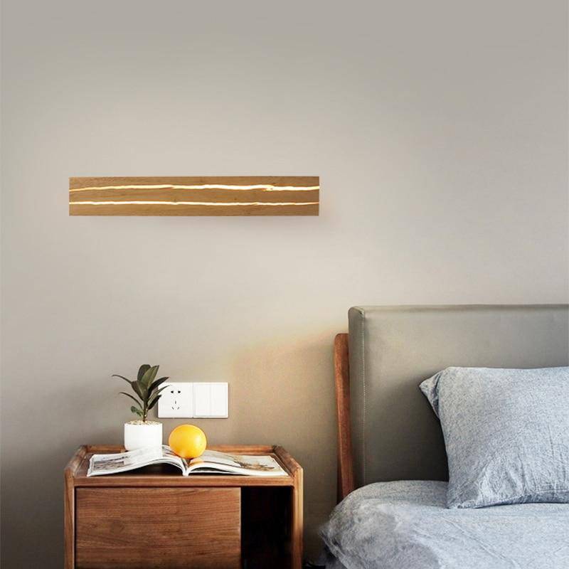 Kendrovia | Minimalist Rectangle Wooden Vanity Wall Light
