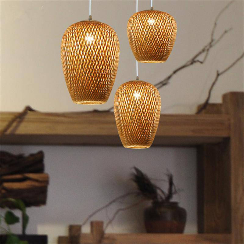 Kelsimor | Braided Bamboo Basket Pendant Light