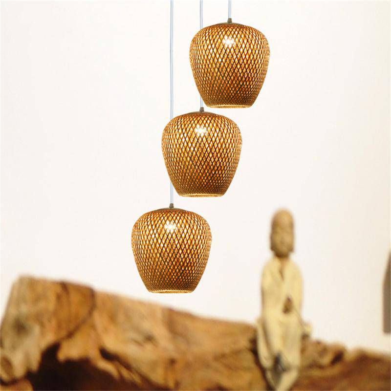 Kelsimor | Braided Bamboo Basket Pendant Light
