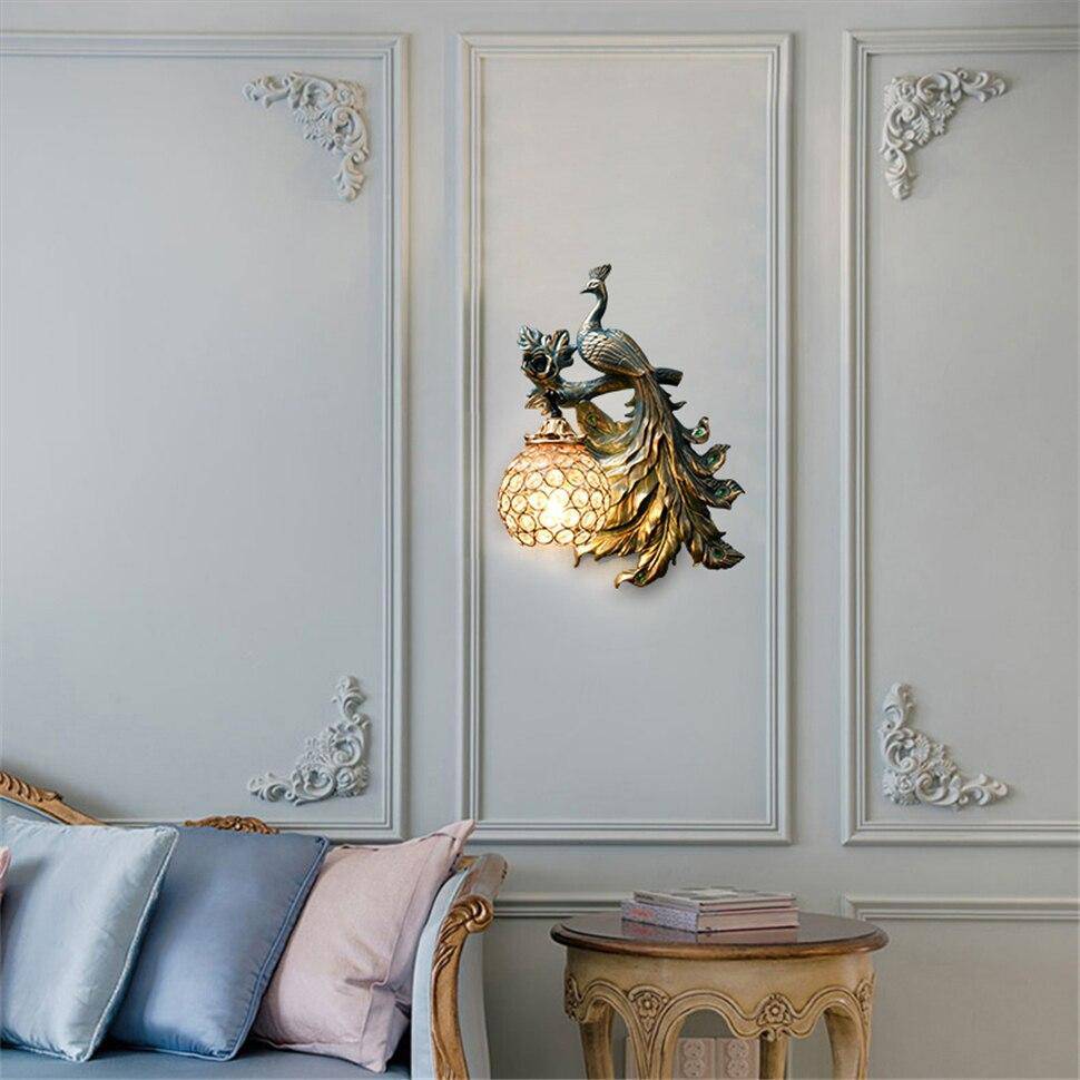 Meridian | Sculptural Peacock Silhouette Stained Glass Wall Light
