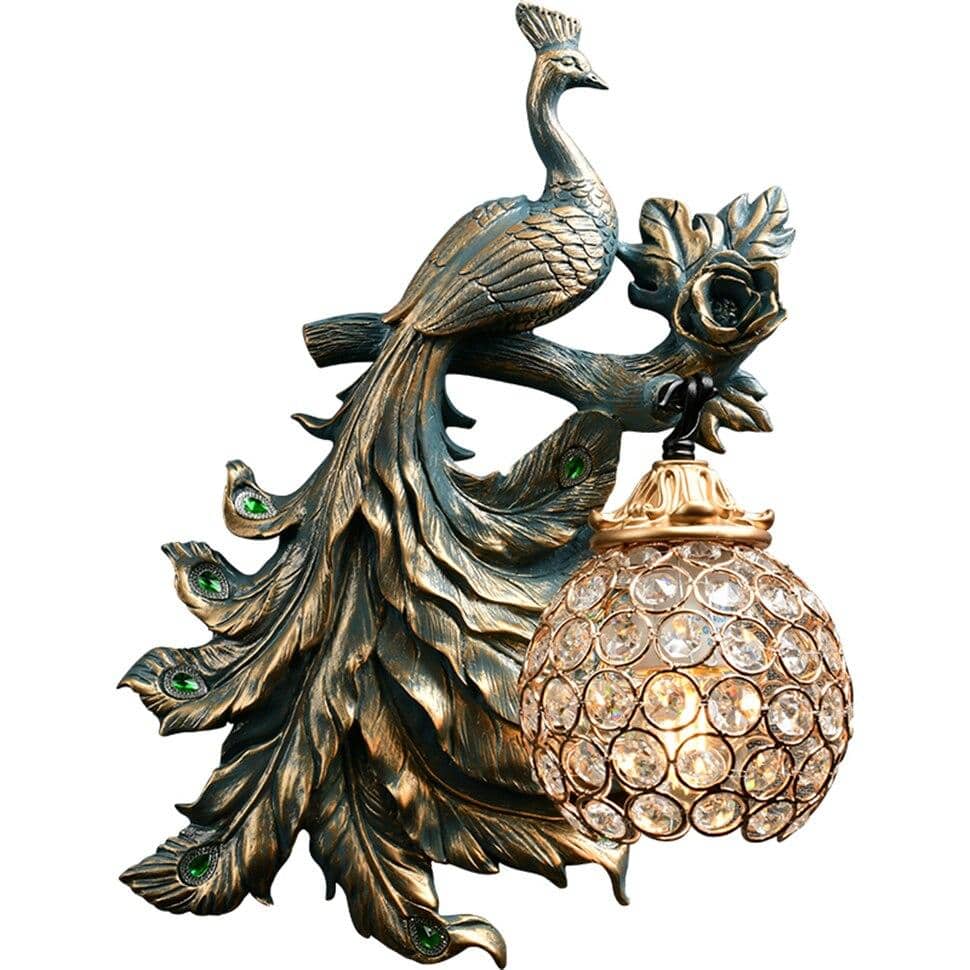 Meridian | Sculptural Peacock Silhouette Stained Glass Wall Light
