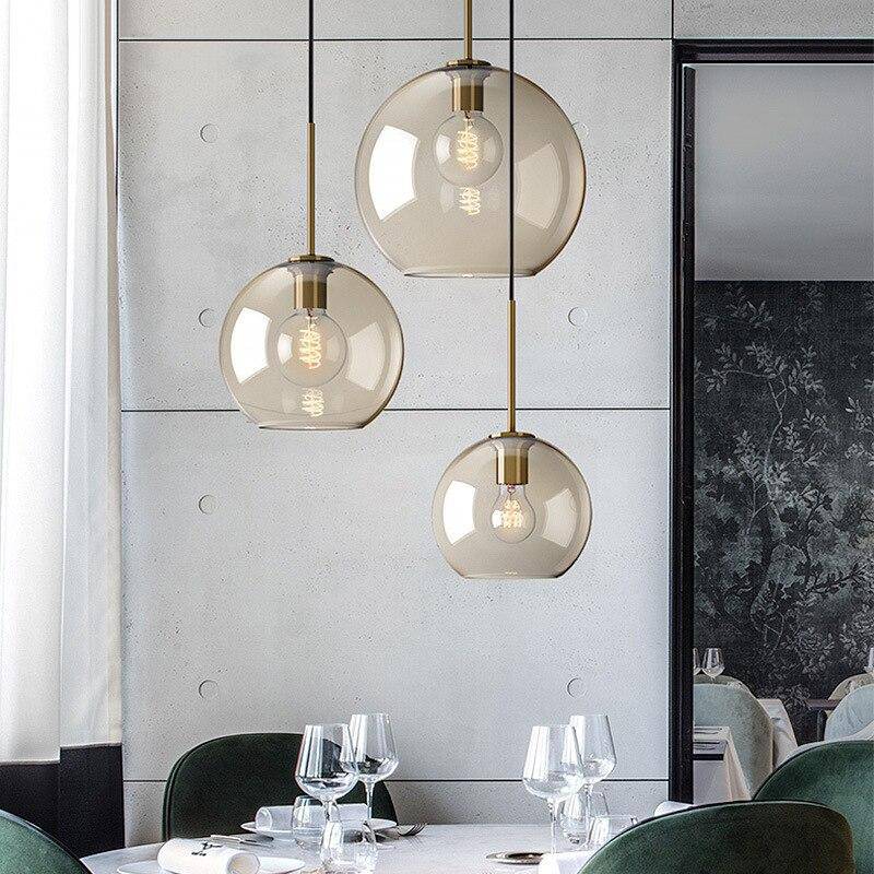 Zephirum | Ribbed Amber Glass Industrial Style Pendant Light