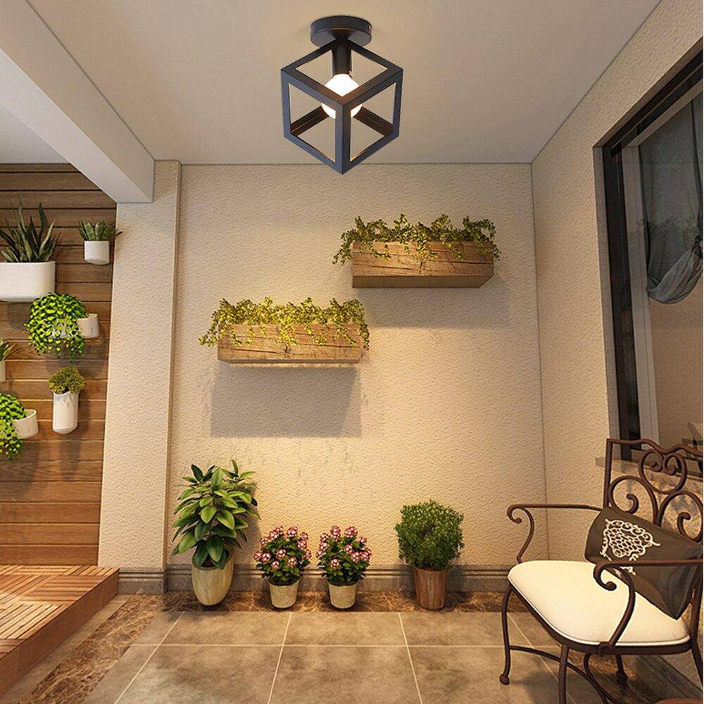 Zorquence | Geometric Cage Industrial Flush Mount Ceiling Light