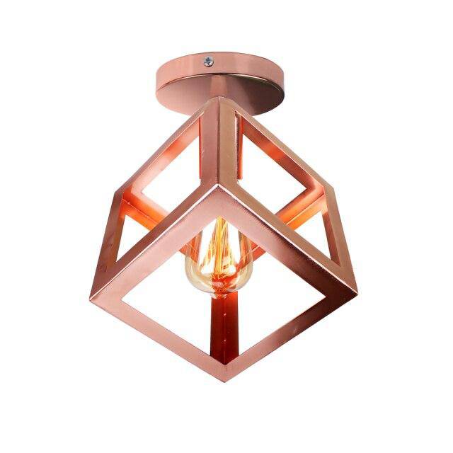 Zorquence | Geometric Cage Industrial Flush Mount Ceiling Light