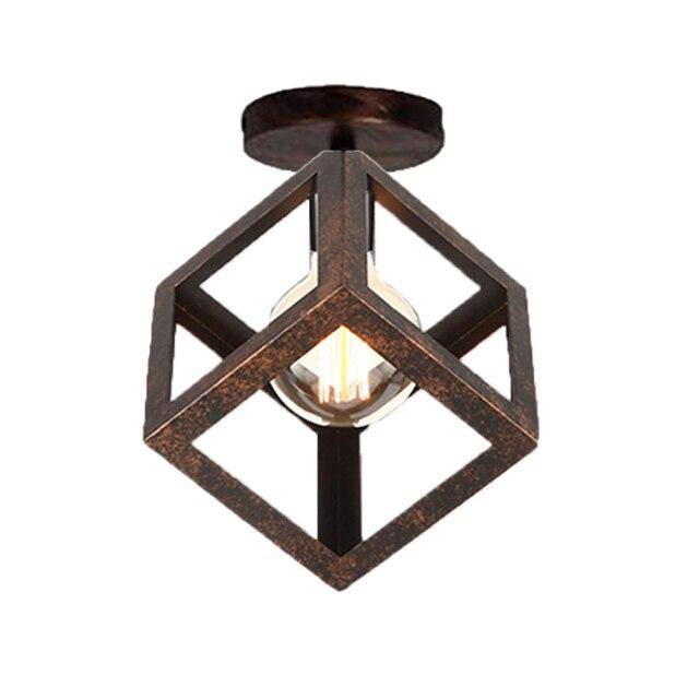 Zorquence | Geometric Cage Industrial Flush Mount Ceiling Light