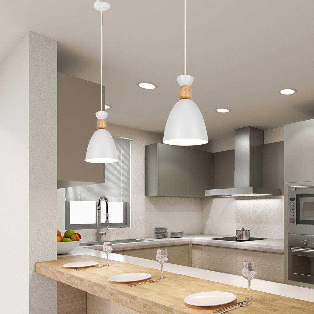Rhyostel | Nordic Tapered Wood and Metal Pendant Light