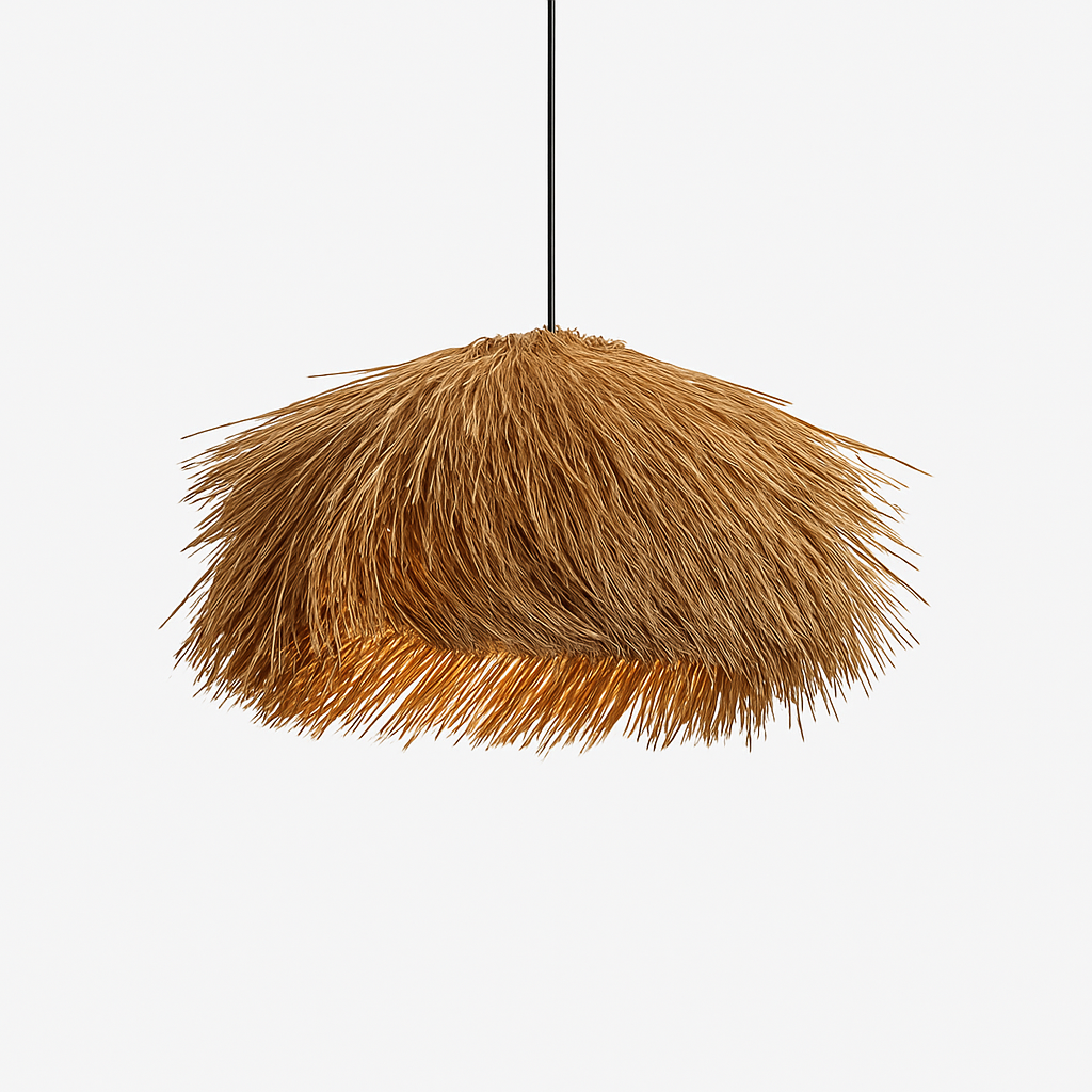 Kelvington | Rattan Textured Basketweave Retro Silhouette Pendant Light