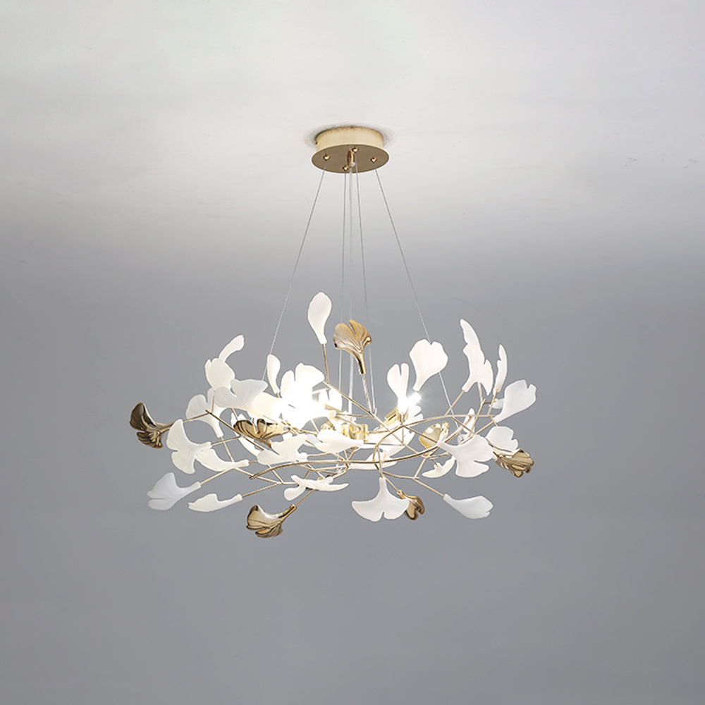 Aelora | Leaf Silhouette Ceramic Petal Modern Chandelier