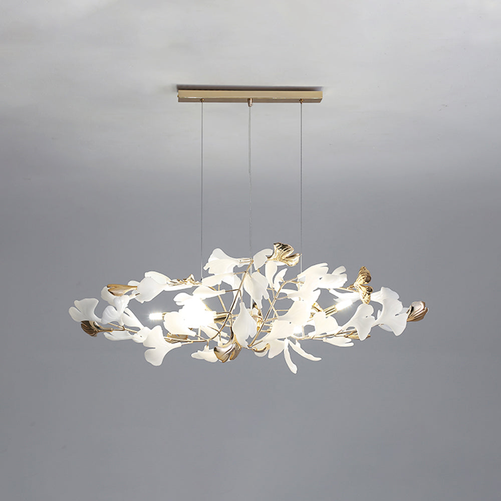 Aelora | Leaf Silhouette Ceramic Petal Modern Chandelier
