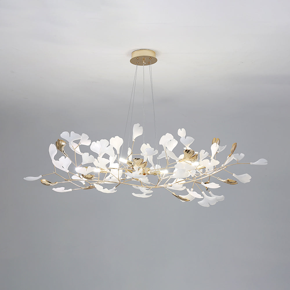 Aelora | Leaf Silhouette Ceramic Petal Modern Chandelier