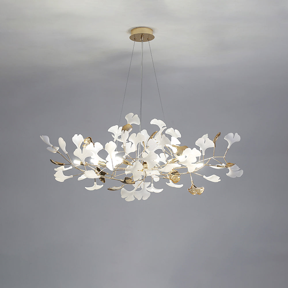 Aelora | Leaf Silhouette Ceramic Petal Modern Chandelier