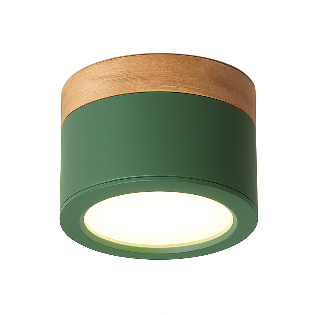 Kelryn | Minimalist Wood Metal Surface Mount Ceiling Spotlight