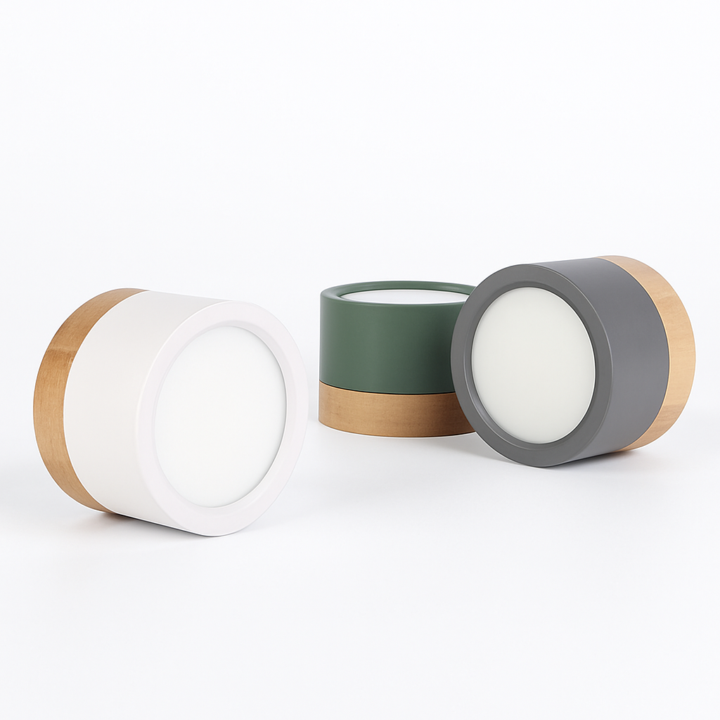 Kelryn | Minimalist Wood Metal Surface Mount Ceiling Spotlight