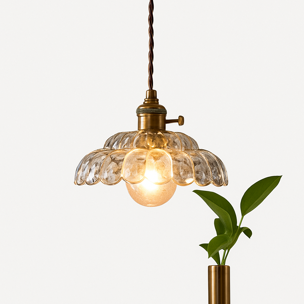 Thressia | Retro Ribbed Glass Sphere Pendant Light