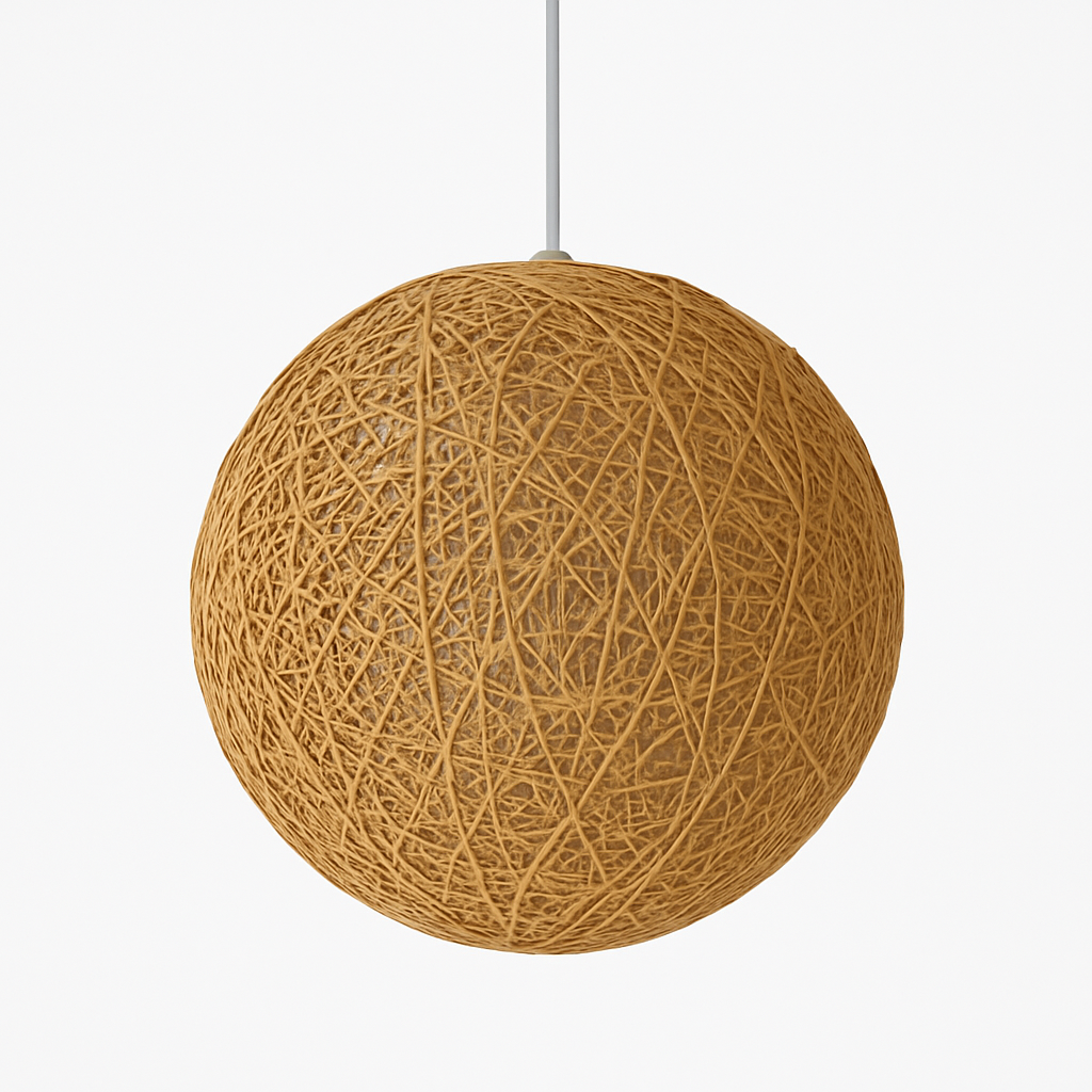 Verithon | Elegant Wicker Paper Cocooning Globe Pendant Light