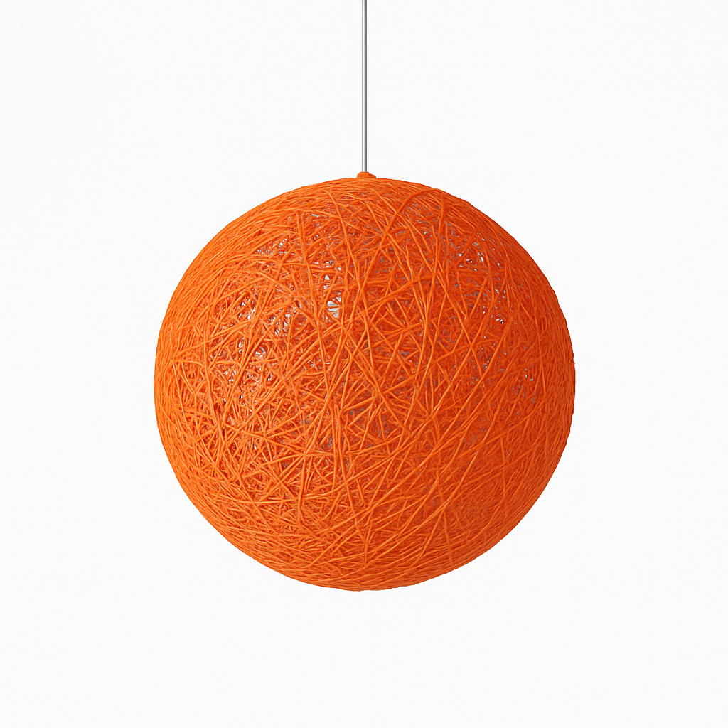 Verithon | Elegant Wicker Paper Cocooning Globe Pendant Light