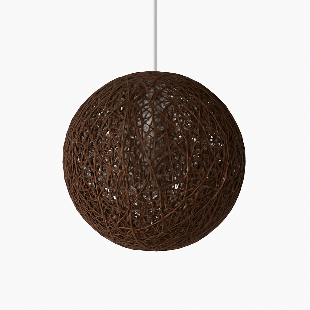 Verithon | Elegant Wicker Paper Cocooning Globe Pendant Light