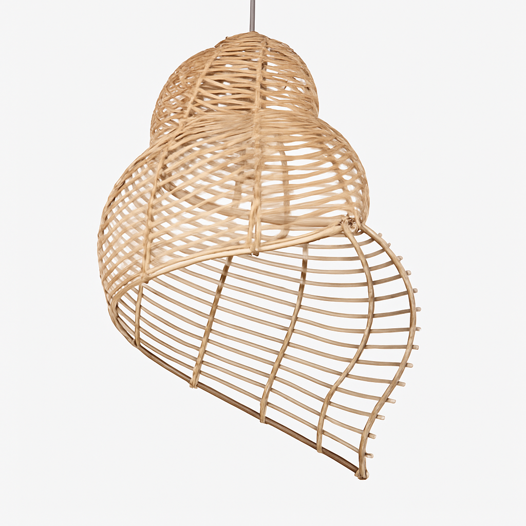 Threllon | Spiral Shell Handcrafted Timber Pendant Light