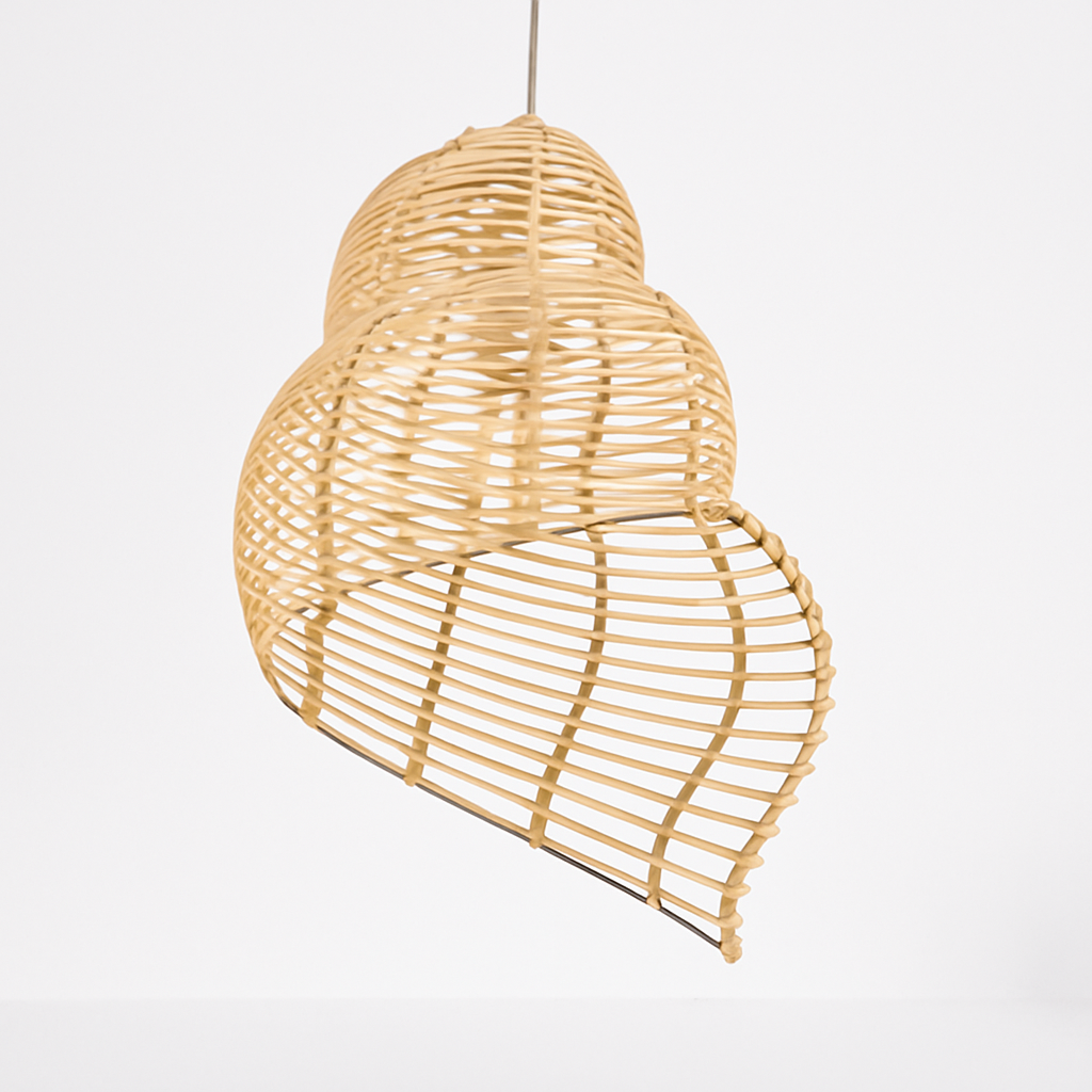 Threllon | Spiral Shell Handcrafted Timber Pendant Light
