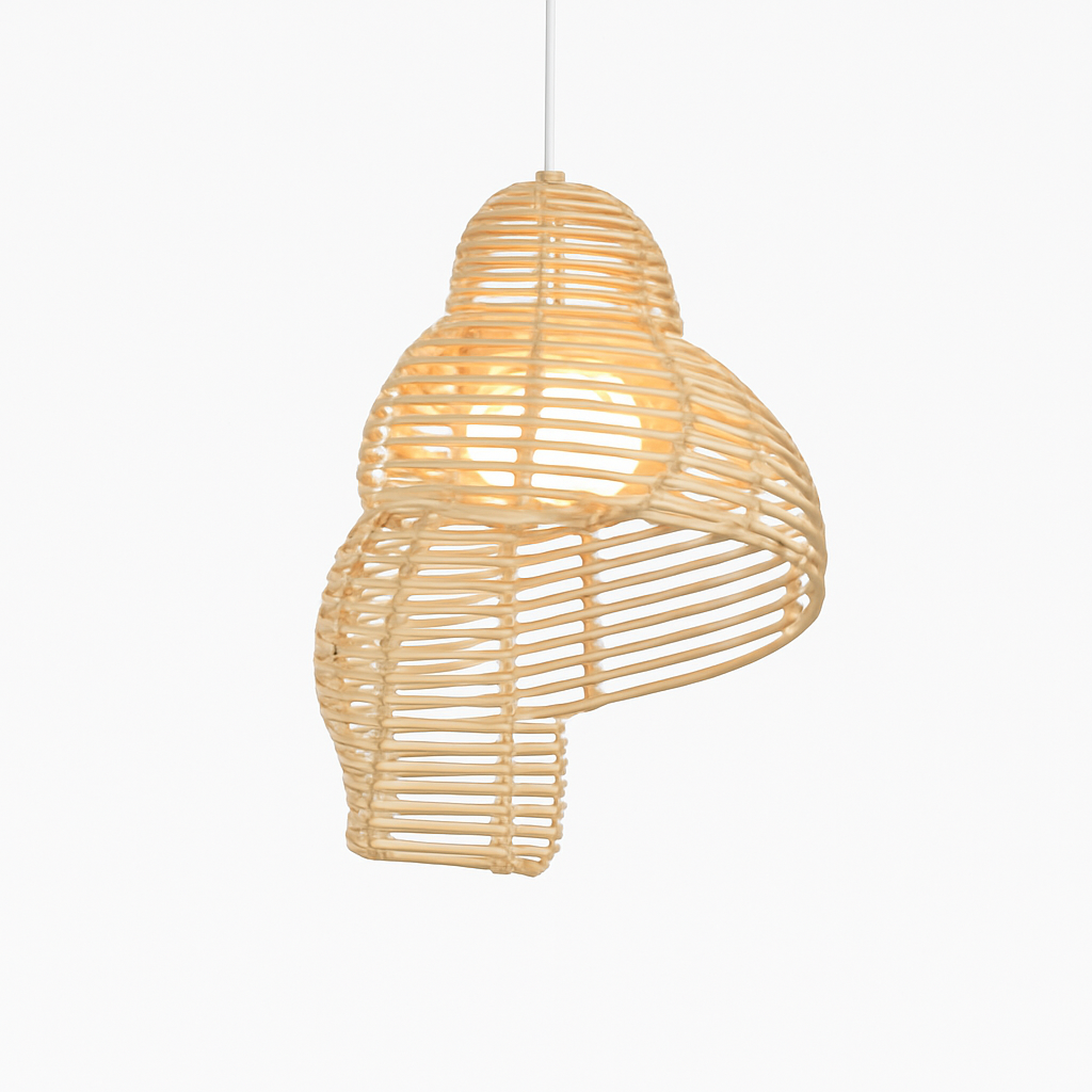 Threllon | Spiral Shell Handcrafted Timber Pendant Light