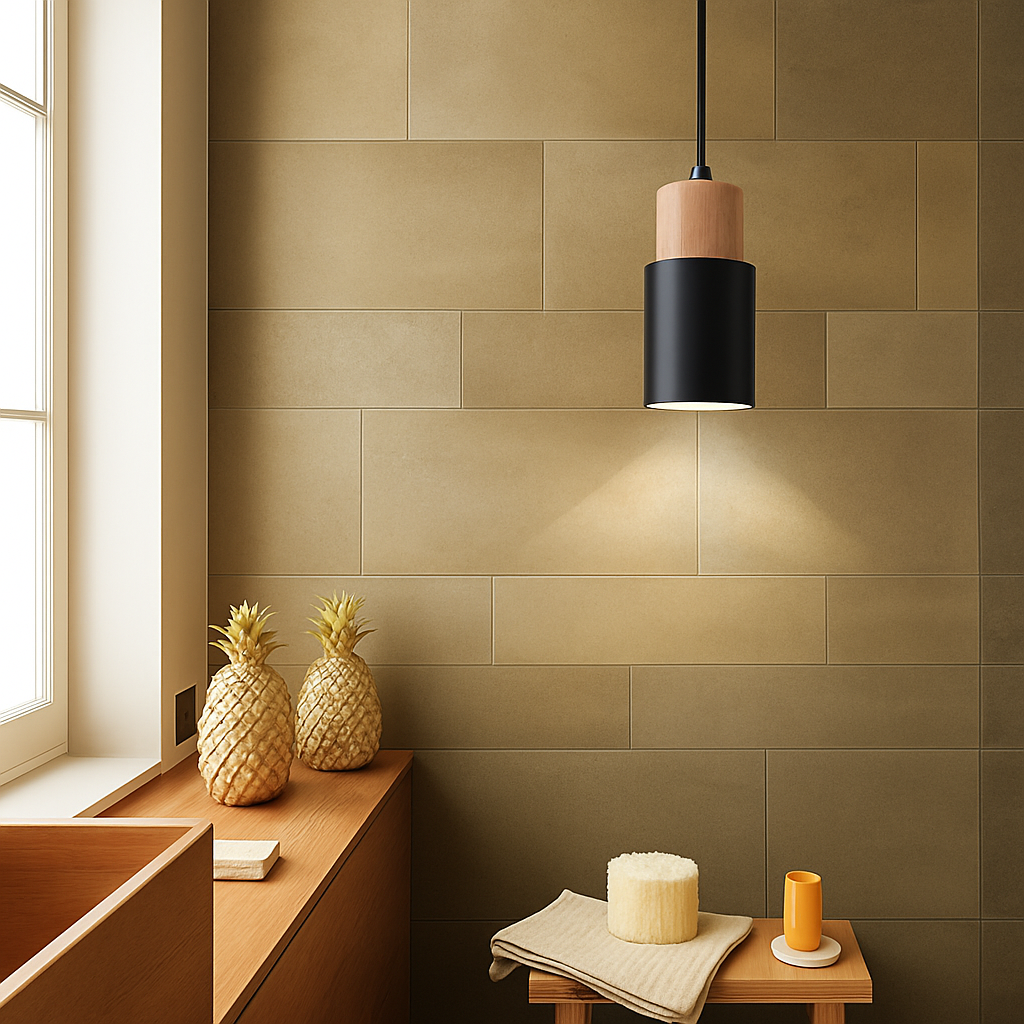 Zeralyon | Nordic Cylindrical Wood and Metal Pendant Light