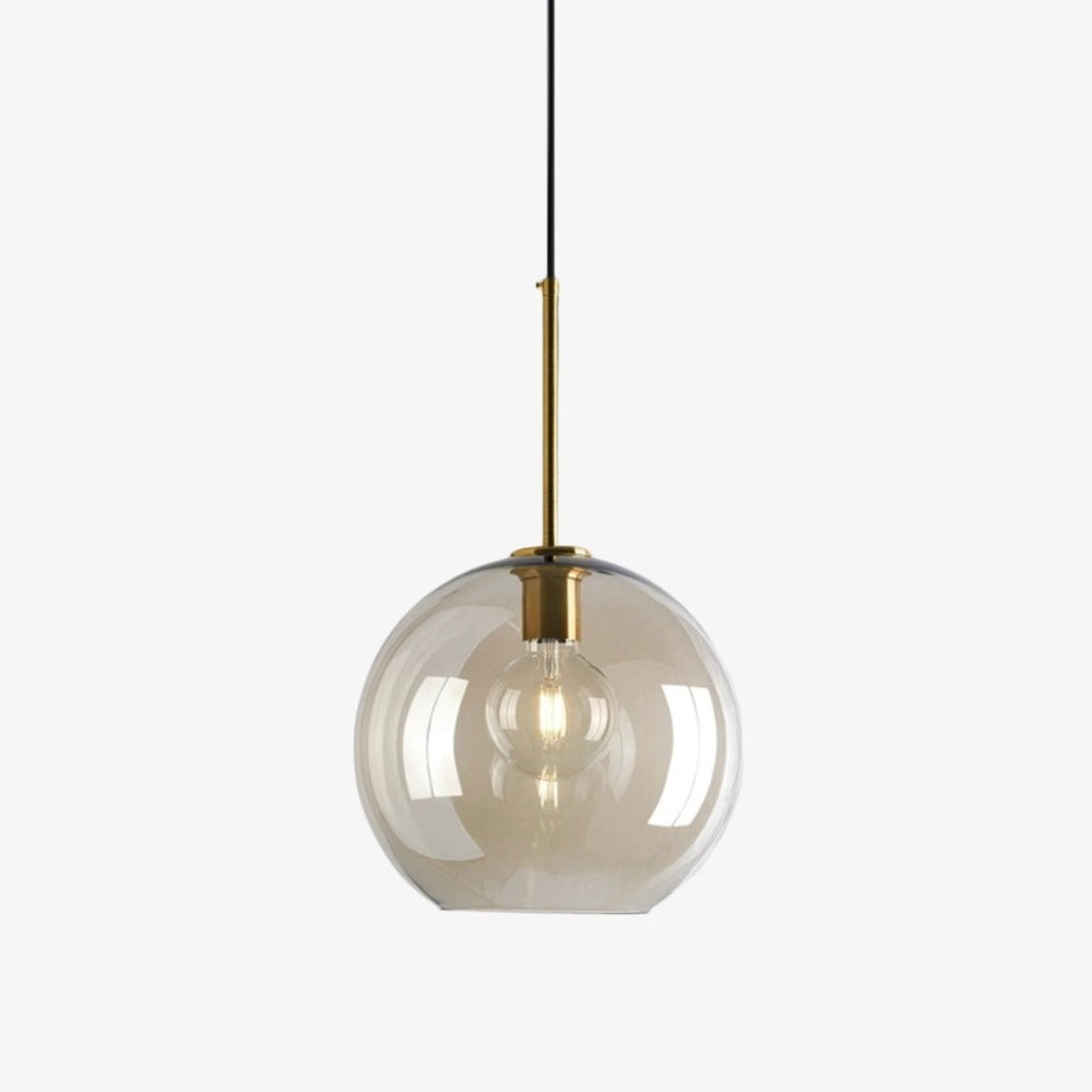 Zephirum | Ribbed Amber Glass Industrial Style Pendant Light
