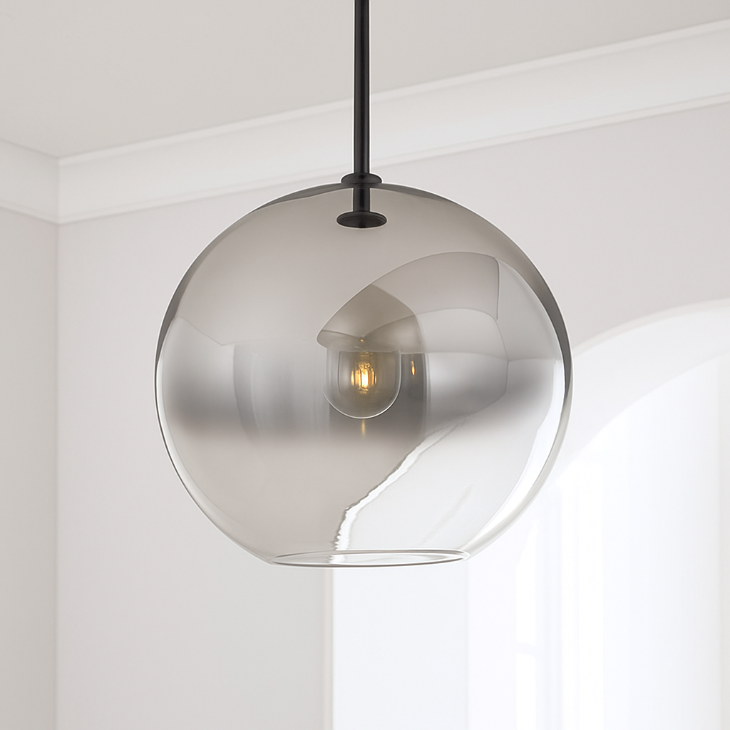 Velarys | Modern Amber Glass Globe Pendant Light Fixture