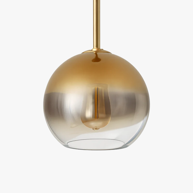 Velarys | Modern Amber Glass Globe Pendant Light Fixture