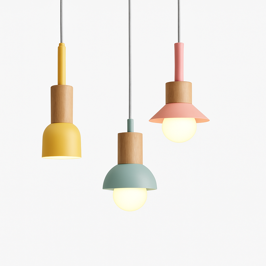Briventa | Nordic Geometric Wood Metal Modern Pendant Ceiling Light