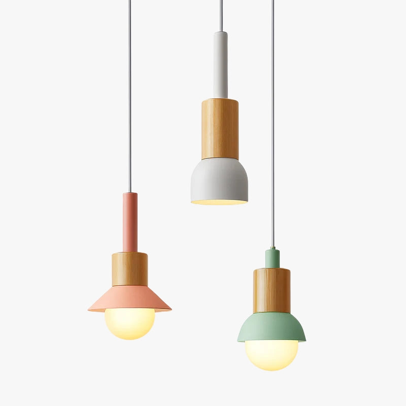 Briventa | Nordic Geometric Wood Metal Modern Pendant Ceiling Light