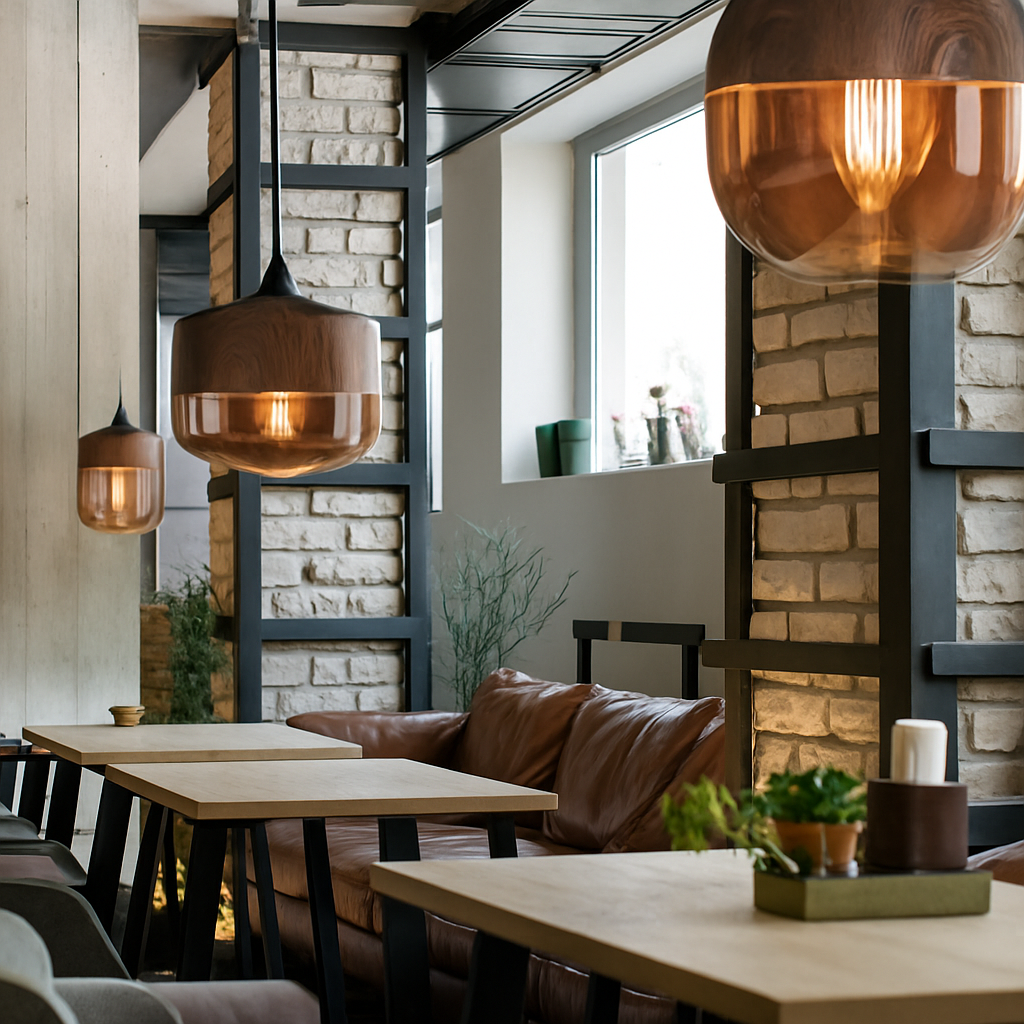 Veraliq | Retro Loft Wood Glass Art Deco Pendant Light