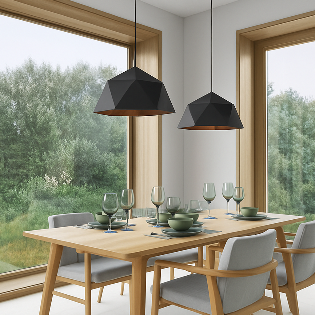 Verovei | Modern Geometric Diamond Cage Metal Pendant Light
