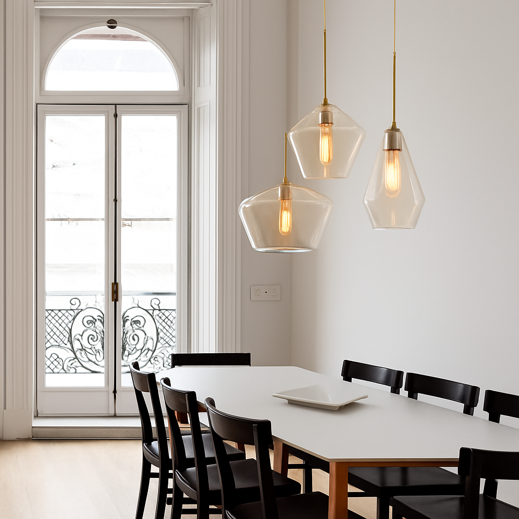 Luvestra | Geometric Spherical Profile Nordic Modern Glass Pendant Light