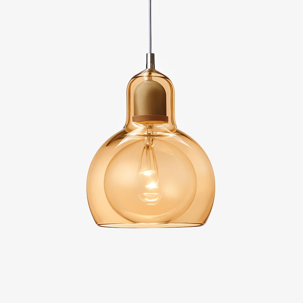 Velisar | Glass Dome Bell Shaped Pendant Light With Rounded Diffuser