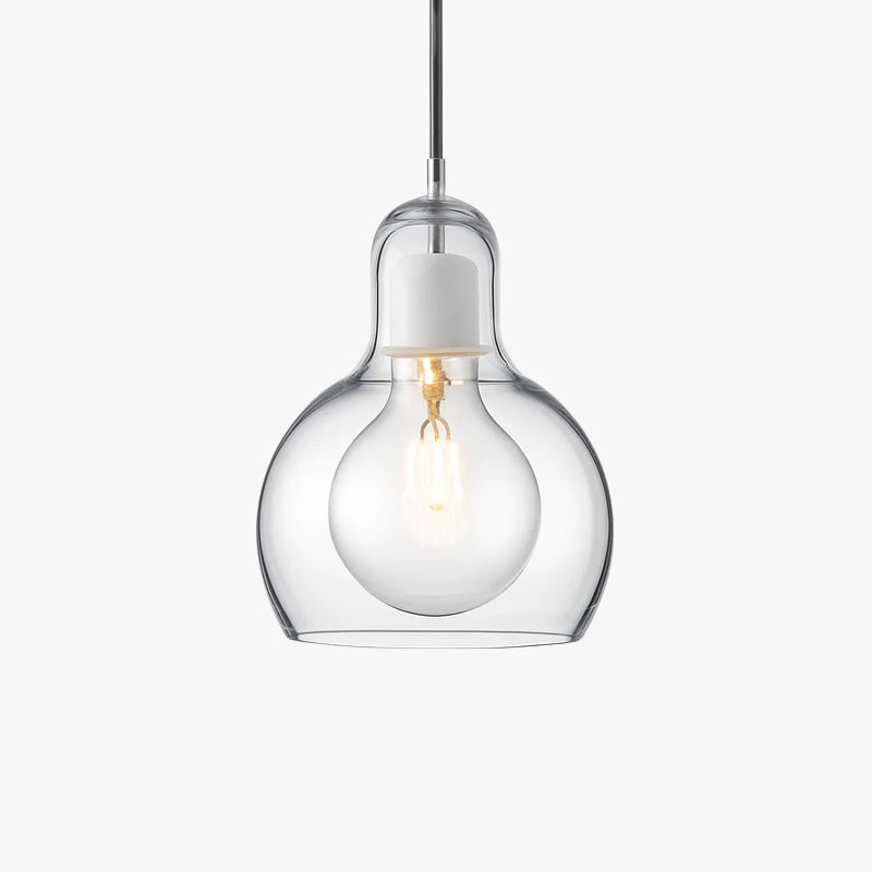 Velisar | Glass Dome Bell Shaped Pendant Light With Rounded Diffuser