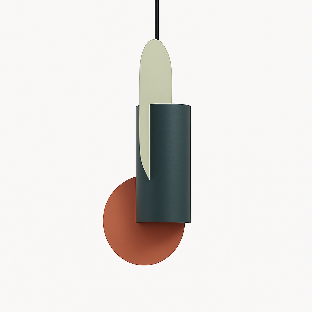 Veldoran | Vibrant Cylindrical Artistic Totem Inspired Sculptural Pendant Light