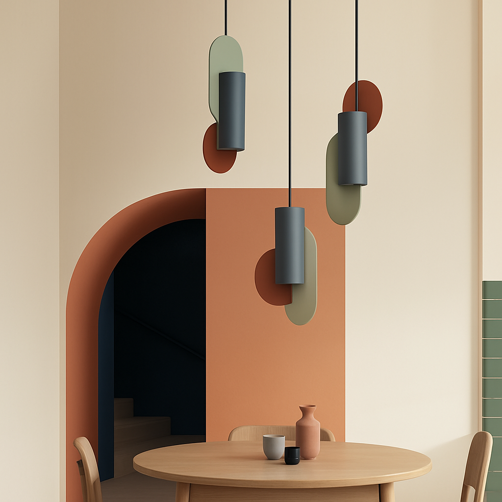 Veldoran | Vibrant Cylindrical Artistic Totem Inspired Sculptural Pendant Light