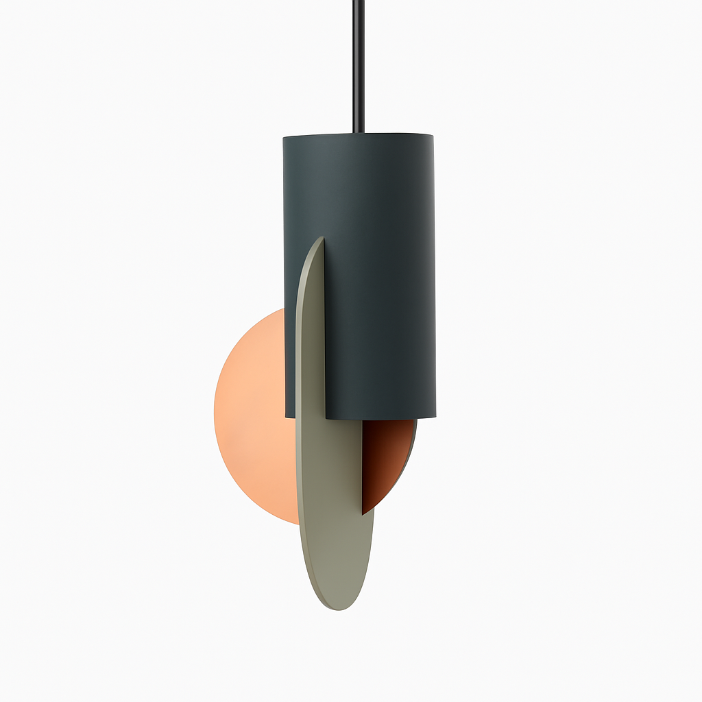 Veldoran | Vibrant Cylindrical Artistic Totem Inspired Sculptural Pendant Light