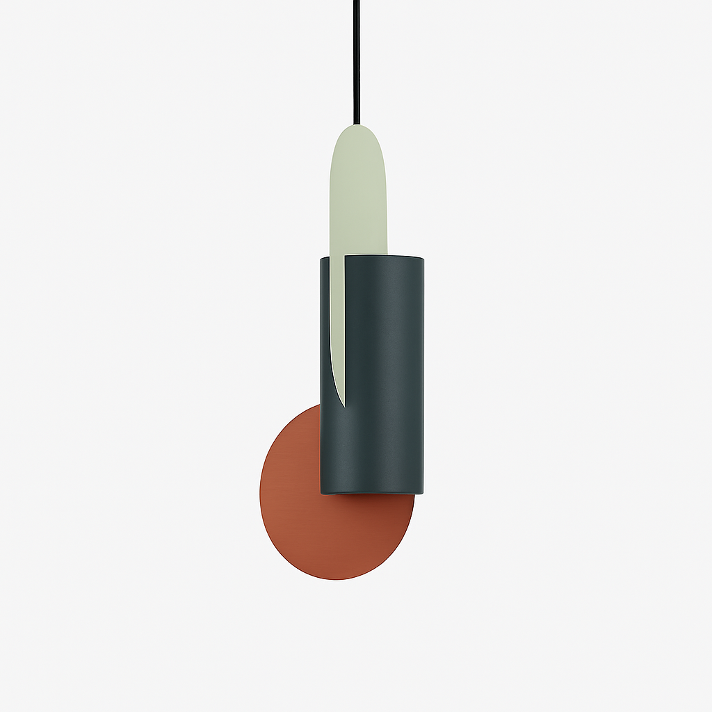 Veldoran | Vibrant Cylindrical Artistic Totem Inspired Sculptural Pendant Light