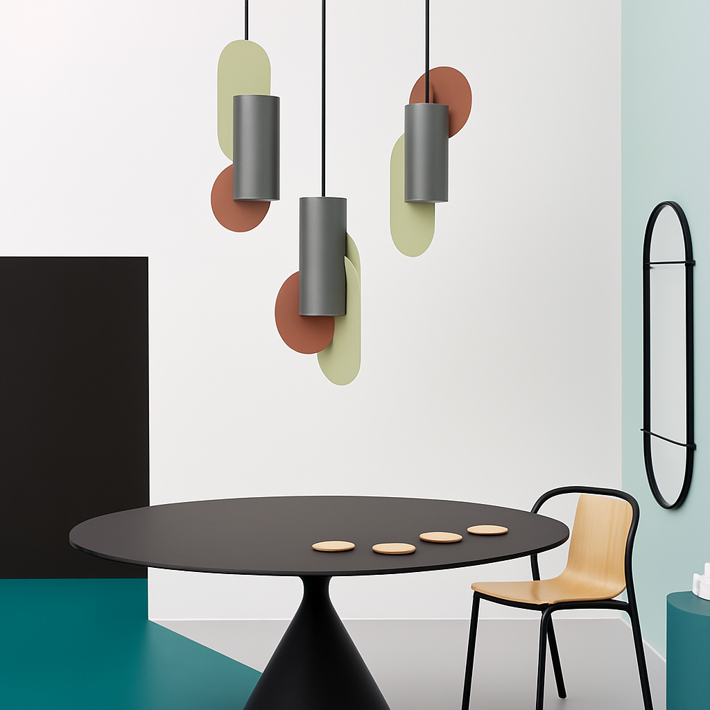 Veldoran | Vibrant Cylindrical Artistic Totem Inspired Sculptural Pendant Light